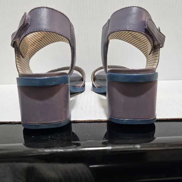 Camper Maude Violet purple Blue Mid Block Heel Retro Shoes Sandals Sz 40 - Picture 7 of 16